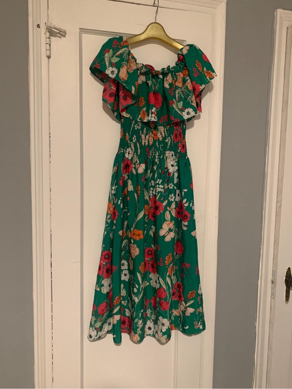 Eliza J Green Floral One-Shoulder Maxi Dress